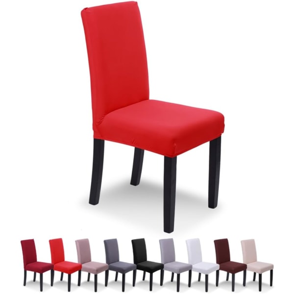 2 kpl (iso punainen) Tuolinpäällinen, Ruokailutuolinpäällinen Universaaliin Sopivuuteen, Joustava Lycra, Erittäin Helppo Puhdistaa ja Kestävä, Kimppu,