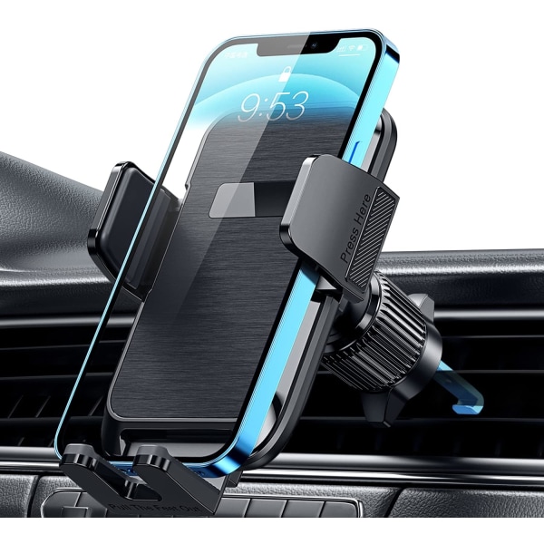 Puhelinteline auton tuuletusaukkoon [Päivitetty metallipidike] Hands Free -teline ajoneuvotelineeseen Sopii älypuhelimeen, iPhoneen, matkapuhelinten autotelineisiin Universeihin