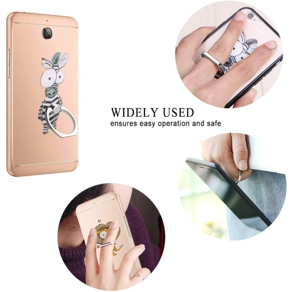 4 stk. telefon Baguupport, metalringholder 360º rotation ringgreb til mobil smartphoneholder, tabletholder, bilholder