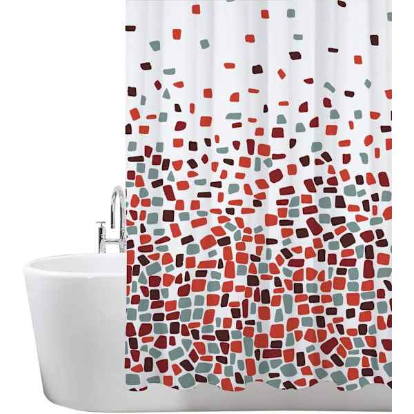 Mögelresistent duschdraperi 180 x 180 cm - Röd
