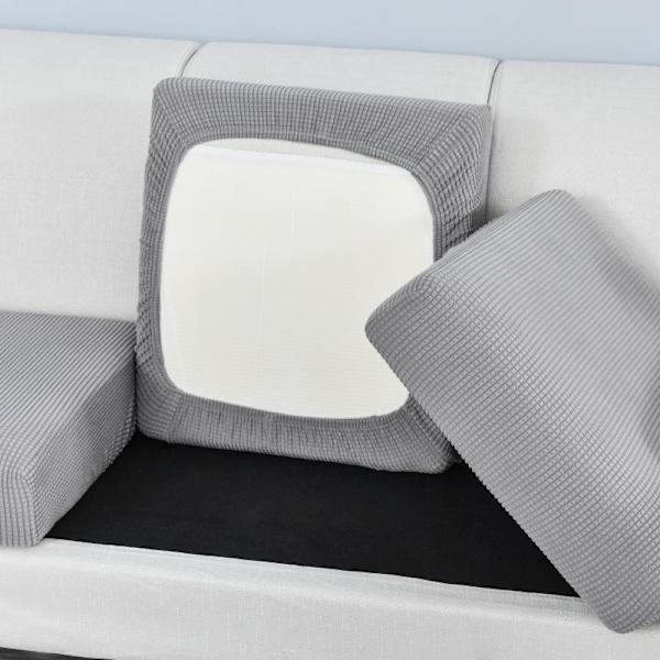 Grå Høj Elastisk Sofa Sædebetræk Stue Sofa Sædebetræk Blød Skridsikker Møbelbetræk Med Elastisk Bund