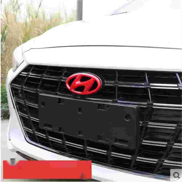 Lämplig för Hyundai Lingdong dekorativa klistermärken för billogotyp i mitten av rutnät 19-20 modeller av Lingdongs främre logotypmodifiering (röd)