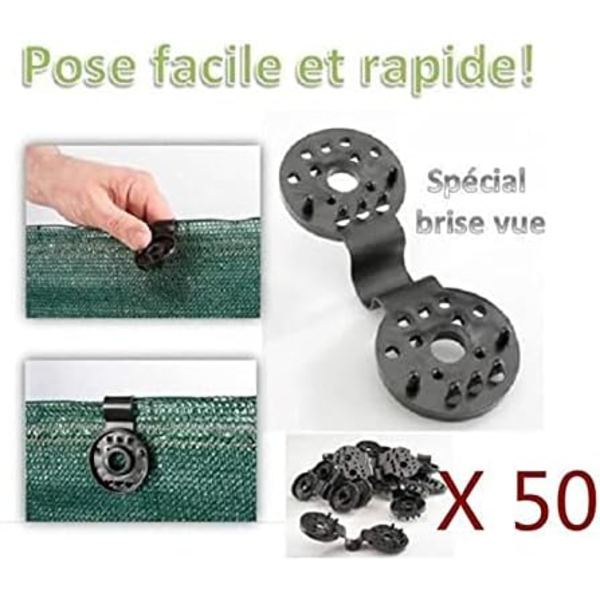 50 st. Bilklämmor, Specialklämma med Ögla, Mörkläggningsgardin Fäste för Staketduk, Skuggduk, Vindskydd, Utomhusnät Fästen Krokar