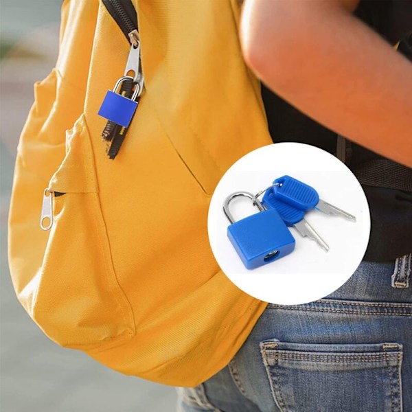8 Padds Avainlukko matkalaukkuun, monivärinen matkalukko, mini matkatavaralukko, pieni avainlukko, 2 avaimella varustettua matkalukkoa repulle
