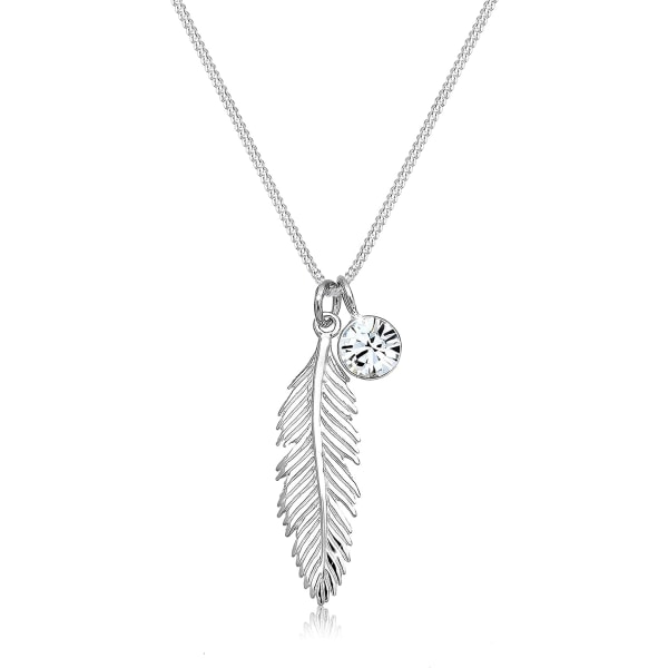 925 Sterling Silver Fjäder Halsband för Kvinnor