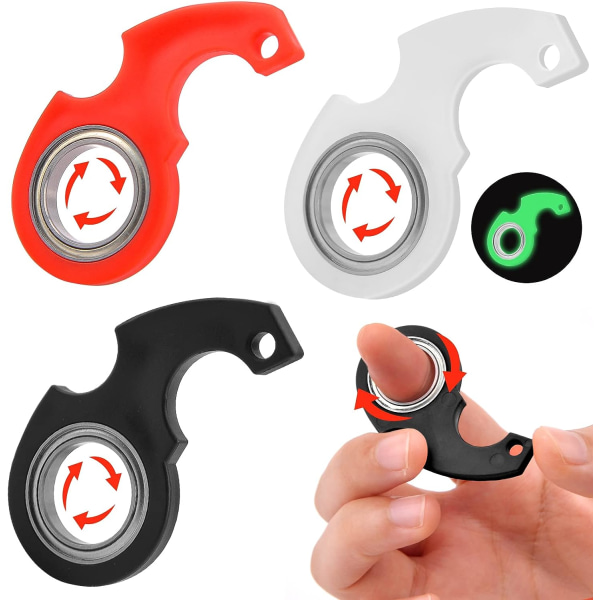 3 stk nøglering Spinner Fidget Ring Legetøj, Key Spinner, Spinning Keyc