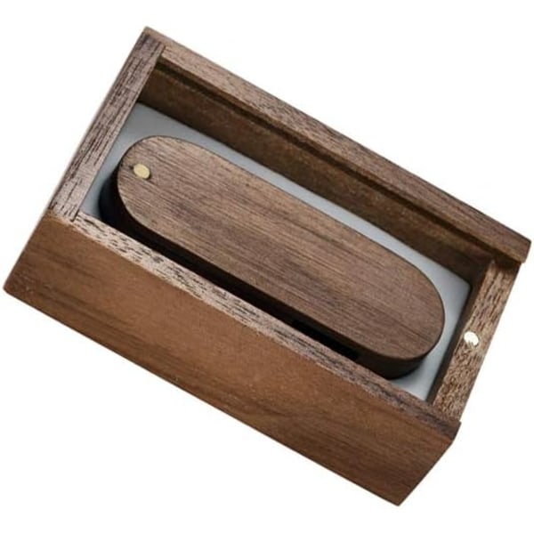USB-minnepinne, 32 GB avansert roterende massivt tre høyhastighets USB 2.0 flash-stasjon, minnepinne datalagring, suspendert tommelhjul med treetui