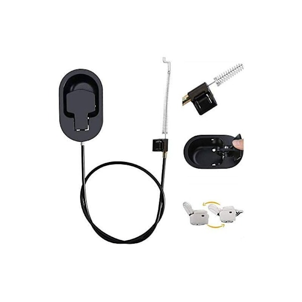 Aluminiumslegering Sofa Kabel 96cm Håndtag Udskiftning Universal Reservedele Nem Installation Archbling til Sofa Testbar Lænestol Afslapning - Sort