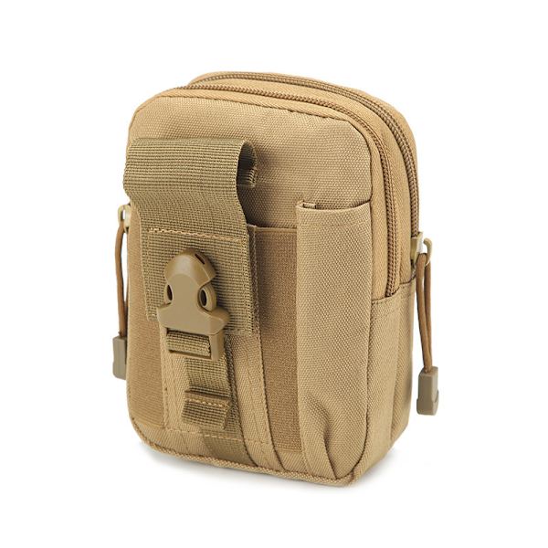 Brun gul-Herrbälte Väska Nylon Multifunktionell Messenger Väska Gadget Väska för Telefon, Camping, Vandring, Cykling, Klättring och Resor