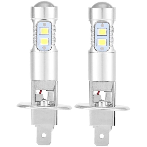 Frontlyspærer, 2x H1 6000K Ultra White 100W Lavstråle LED Frontlyspærer Kit