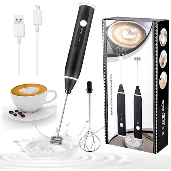 Genopladelig elektrisk mælkeskummer til kaffe, matcha, latte, cappuccino, varm chokolade