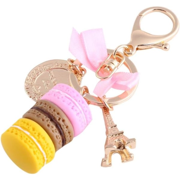 Avaimenperä (Pinkki), Seos Mini Macaron Värikäs Söpö Eiffel-torni Avaimenperä Avaimenperä Laukku Riippuva Pieni Riippuva Auton Koriste Dekoraatio Tarvike Autolle Ke