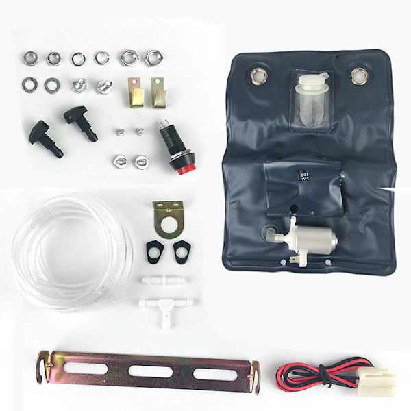 12V Bil Vindruta Rengöring Verktyg Tvättpump Kit Plus 1L Liter Vattenpåse