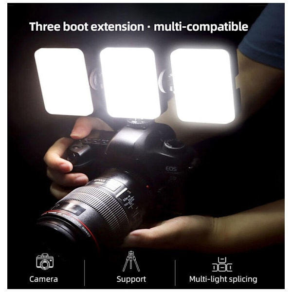 T64RGB Taskulamppu LED Mini LAMP RVB Valo Valokuvausvalo 2500k-9000k ± 200k CRIS värilämpötila, 65 helmeä 3 suurta tukea