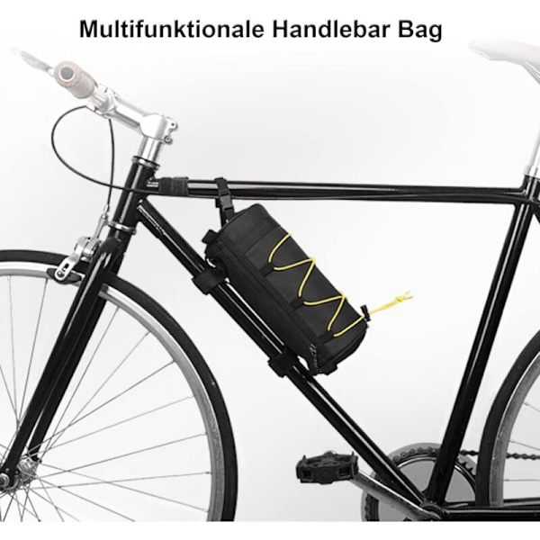 Styrväska, tight förvaringsväska för styren med axelrem, multifunktionell styrväska, för cyklar Cykelresa (gul)