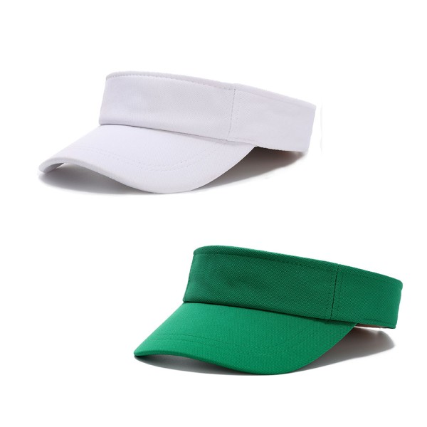 2 st solskydd justerbar sport tennis golf keps pannband unisex herr dam hatt sommar (vit + grön)