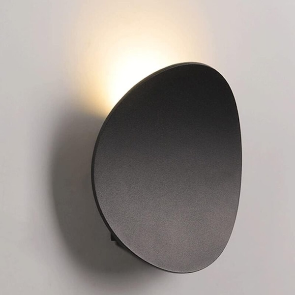 Utomhus inomhus vägglampor, Moderna vägglampetter med LED 7W Vägglampetter i hög och låg aluminium för vardagsrum sovrum korridor (svart, 3000k)