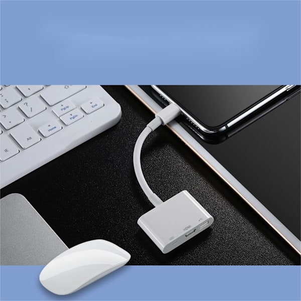 Lämplig för Apple mobiltelefon live skärm caster dator samma skärm uppspelning usbHDMI skärm cast adapter skärm