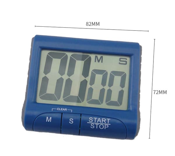 Digital timer (sort, batterier ikke inkluderet), nedtællingstimer med stor skærm, multifunktions køkkentimer med højt LCD-display, lille bærbar