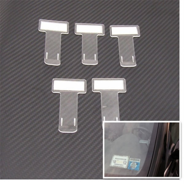 5Pcs parking ticket holder parking ticket holder plastic stick-on clear timing ticket holder