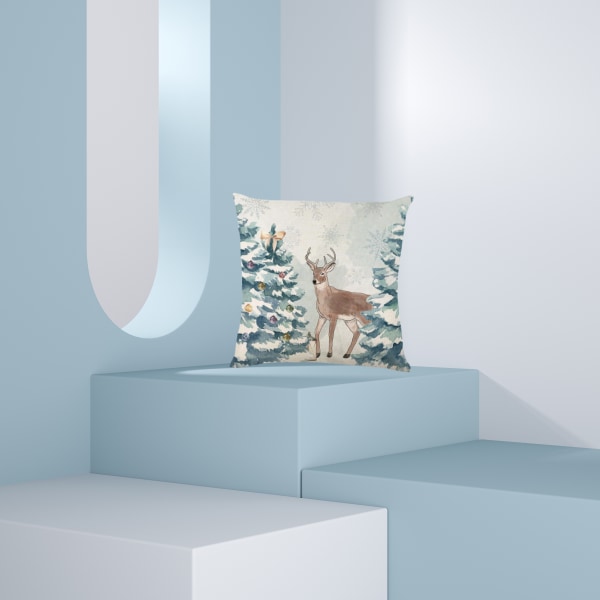 Julepynt - Elg julepudebetræk 45*45cm, festlig juledekoration