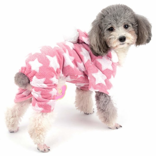 Puppy Pajamas Jumpsuit Puppy Hoodie Pink M