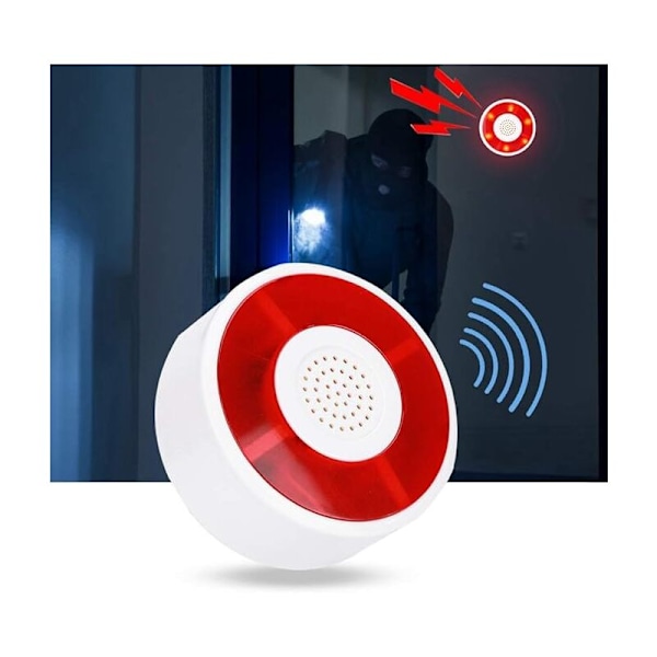 12V lyd- og lysalarm, stroboskopisk signaladvarselssirene, blinkende LED-lys alarm