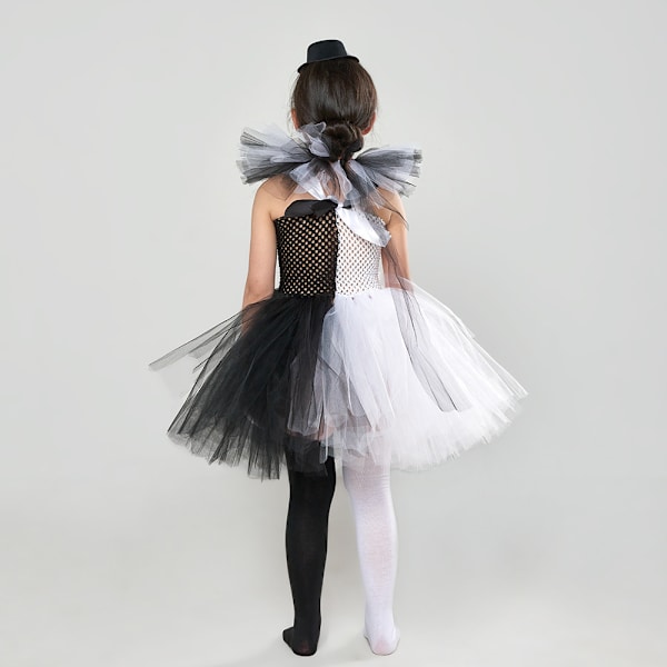 Skräckclown flicka klänning Halloween cos performance kostym clown cosplay tutu kjol (10-12 år gammal)