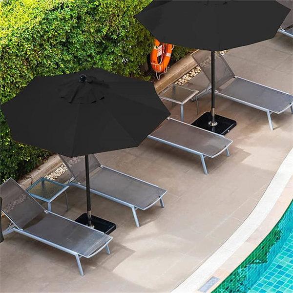 Reserveovertræk til parasol (sort) 6 ribben - 2 M - Vandtæt - Anti-ultraviolet - Reservebetræk