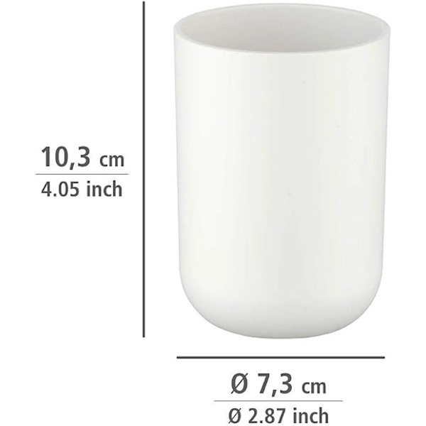 2 kpl (valkoinen + harmaa) 7,3 x 10,3 cm suu lasi, hammasharjan pidike, rikkoutumaton PET-muovi,