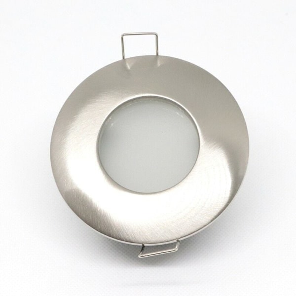 Set med 1 ramar för inbyggda spotlights, skal av borstat rostfritt stål, d för badrum vardagsrum kök sovrum (innehåller ej lampa)