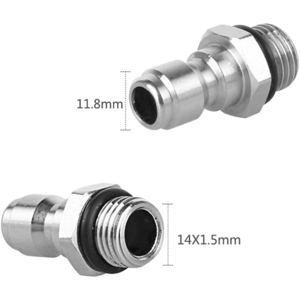 Højtryksrenser dyseforbindelser, M14 gevind, 1/4 hurtigkobling, slangeforbindelsesdele, flaskeforbindelser i