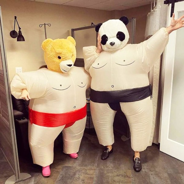 Uppblåsbar Sumo Wrestler Kostym Dräkt Unisex Uppblåsbar Fest Tjock Dräkt Rolig Halloween Kostym Vuxen/Barn Cosplay Maskeraddräkt Outfit… (Svart Sumo)