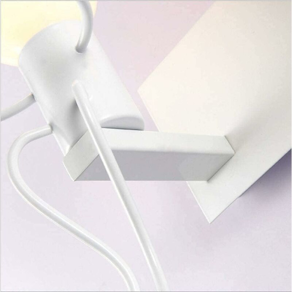 Robotvegglampe, kreativ moderne retro stil svart vegglampe, vegglamper for soverom nattbord barnerom korridor trapp (hvit)
