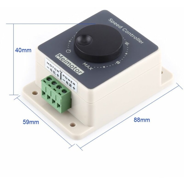 12V motorvarvtalsregulator, PWM motorvarvtalsregulator pulsbreddmodulator DC10-60V 20A vattentätt skal