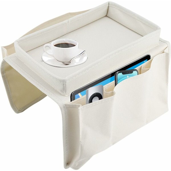 (Beige) Sofa Hengende TV Sove TV Organizer Sofa Oppbevaringsveske med Circube Sofa Sofa Sofa Sofa