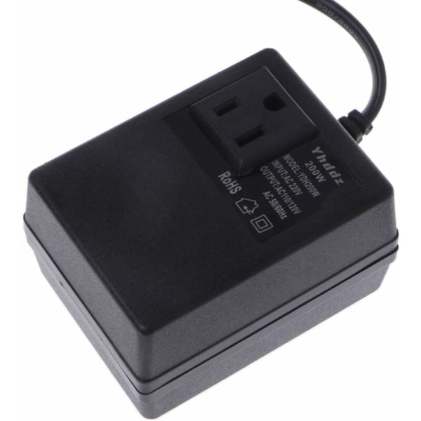 AC Step Down Transformator 220V til 110V 200W EU Strømstikk Adapter Konverter（）