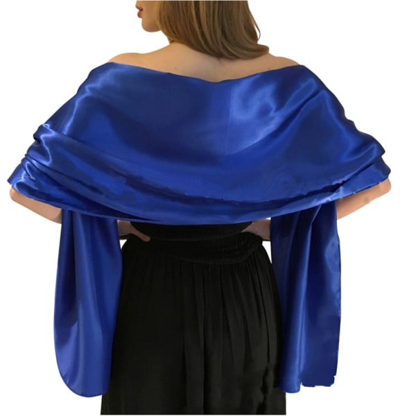 Pehmeä satiininen silkkihuivi, joka sopii mekoihin Naisten asusteet blu