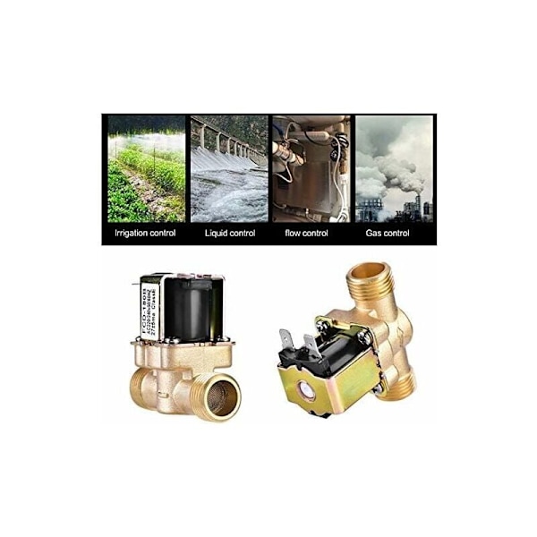 Sähköinen solenoidiventtiili messinki magneettinen 1/2\" AC 220V N/C normaalisti suljettu virtausventtiili veden ohjaukseen