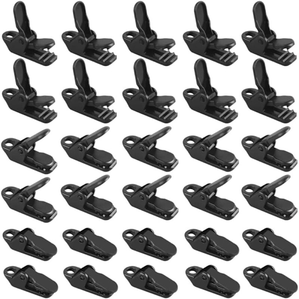 100 st tänger för bachea, tältklämmor plastklämmor för skuggduk fixeringsklämma presenningsklämma klämma plasttänger för utomhusaktiviteter, 3,2x1x1,2 cm
