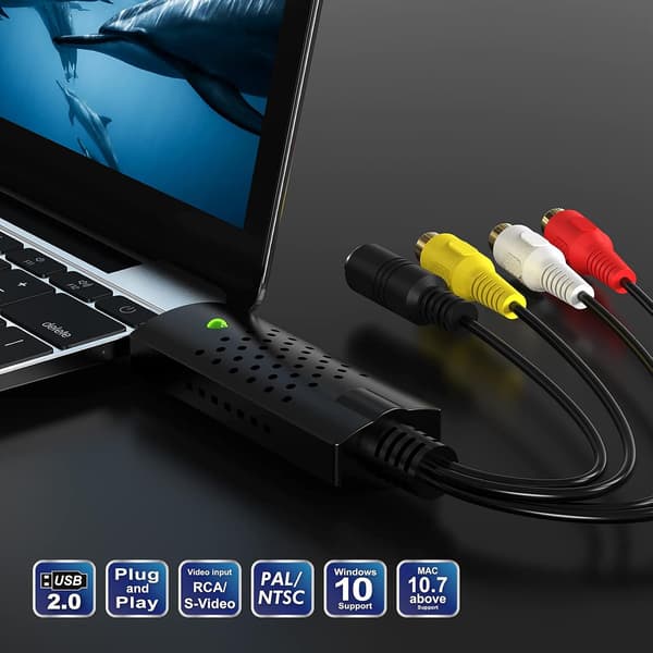 USB 2.0-ljud-/videokonverterare digitaliserar och redigerar video från alla