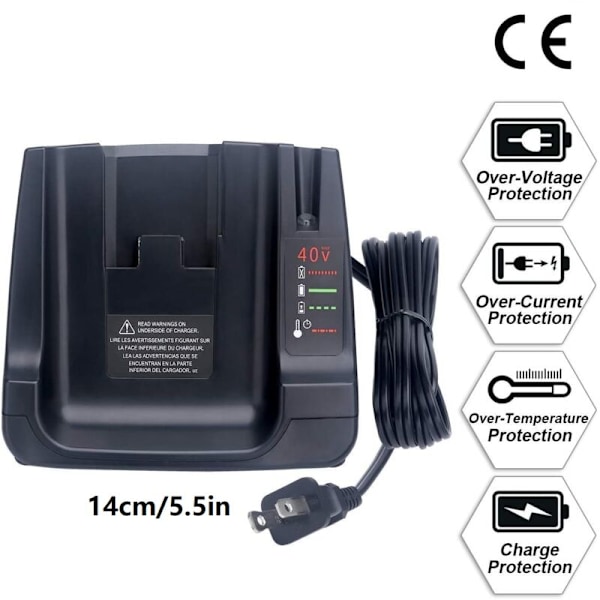 36 V 40 V batterilader for Li-ion batterier+Decker LCS36 LCS40 (EU, kun lader, ikke batteri)
