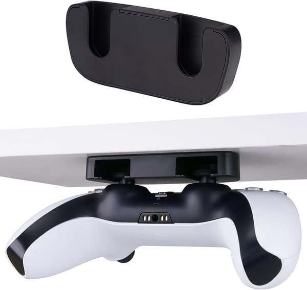 Skrivbordsstativ för PS5 för PS4, underbordsstativ för PS5-kontroller, kontrollerstativ kompatibelt med PS5, tillbehör för PS4-kontroller - Svart