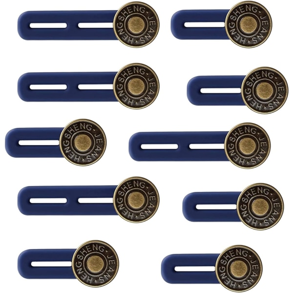 (Bronze) 10 Pack Pant Button Extender, Elastic Button Extender, Adjustable Waist Extender, Removable Seamless Shirt, Dress, Pants, Maternity Pants