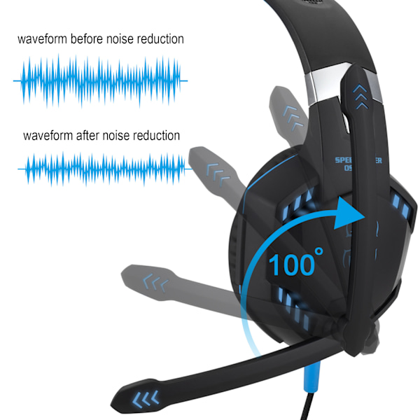 G2000 Stereo Gaming Headset för Controller, Brusreducerande Over-Ear Hörlurar med Mikrofon (Stil 2)