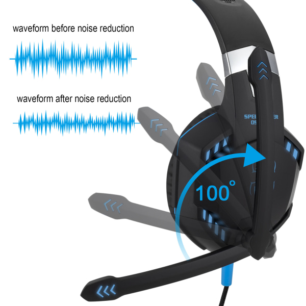 G2000 Stereo Gaming Headset til Controller, Noise Cancelling Over-Ear Hovedtelefoner med Mikrofon (Stil 2)