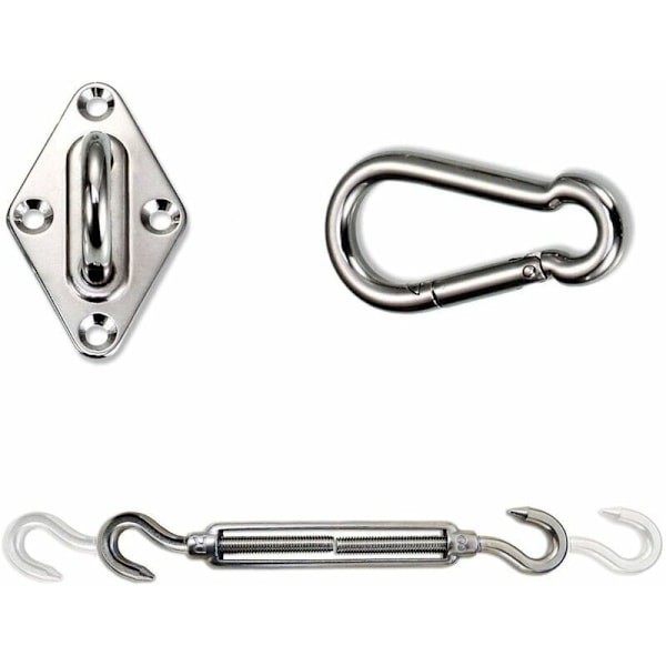 Skuggsegel-Kit Stål Skuggsegel Segelkit 304, Skuggsegel utrustning för fixering, triangulärt skuggtyg