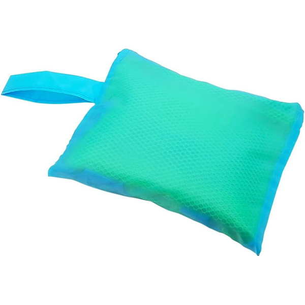 Leksaksväska Mesh Strandleksak Förvaringsnät för att bära leksaker och handdukar Leksak Sand Bort 40*24*40cm Grönt Nät Blå Remmar