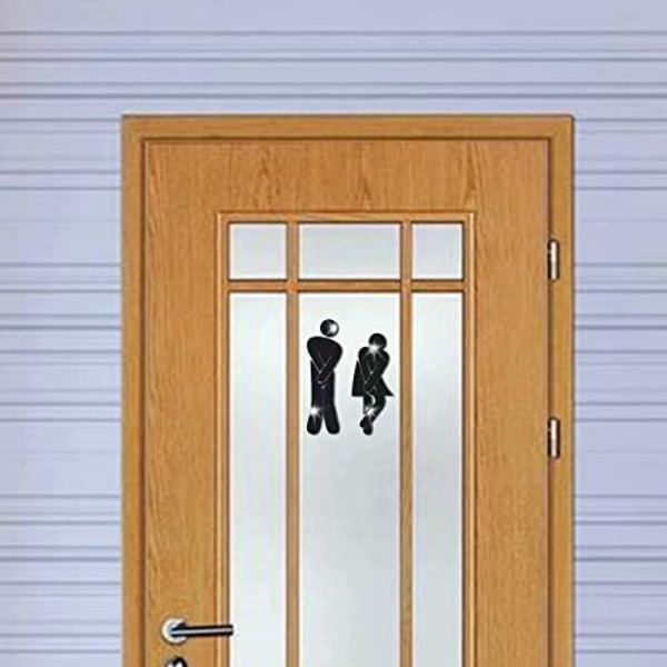 Väggklistermärken Heminredning Vardagsrum Fjäder Söta Man Kvinna Toalett WC Akryl Klistermärke Familj DIY Dekor