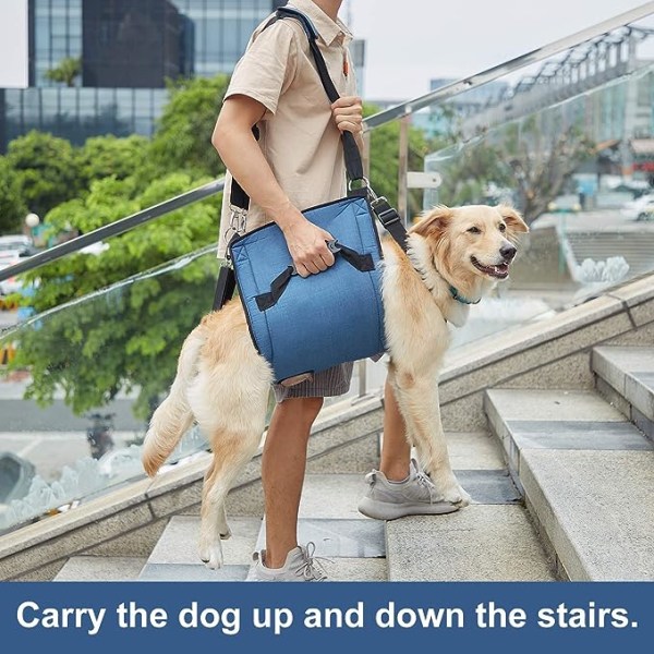(XL, blå)Bärsele för hund, nödryggsäck för husdjur, hundlyft